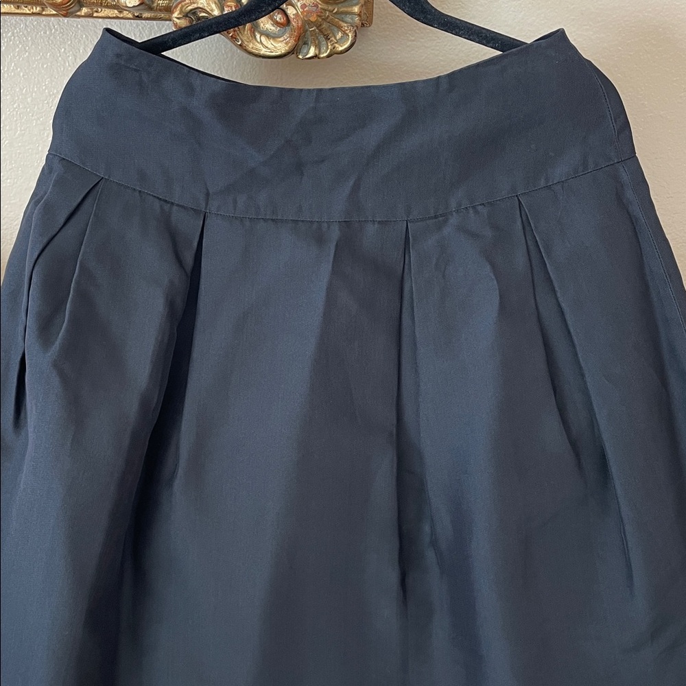 David Meister Classic Black A-Line Semi Pleated Skirt Tulle Lining - Picture 2 of 8